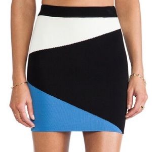 Torn by Ronny Kobo Mali Asymmetrical Colorblock Pencil Skirt